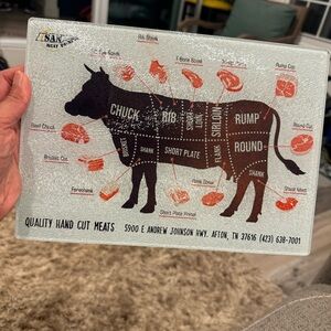 Father's Day Meat Cut Glass Board